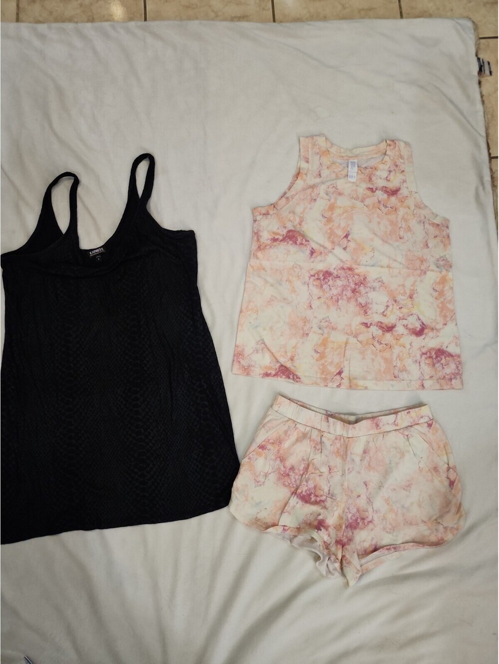 Start Above Pajama 2 PC Set Cami Sleep Shorts Black Express Dreamweight SzS